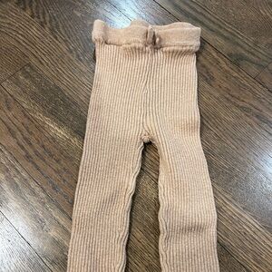 Janie and Jack Ribbed Beige Kids Leggings